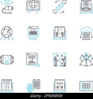 Jeu d'icônes linéaires de responsabilité environnementale. Recyclage, durabilité, conservation, renouvelable, réutilisable, Aucun déchet, vecteur de ligne écologique et Illustration de Vecteur