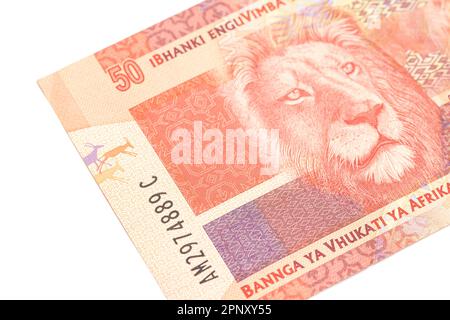 Argent sud-africain 50 rand banknote. Banque D'Images