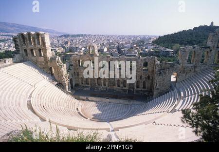 Grèce, Athènes, l'odéon d'Hérode Atticus, près de l'Acropole. Banque D'Images