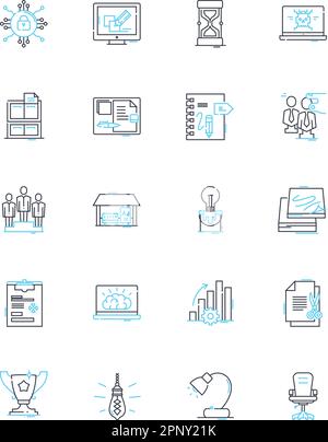 Jeu d'icônes linéaires vitales pour l'industrie. Santé, produits pharmaceutiques, dispositifs médicaux, biotechnologie, sciences de la vie, Hôpitaux, cliniques vecteur de ligne et Illustration de Vecteur
