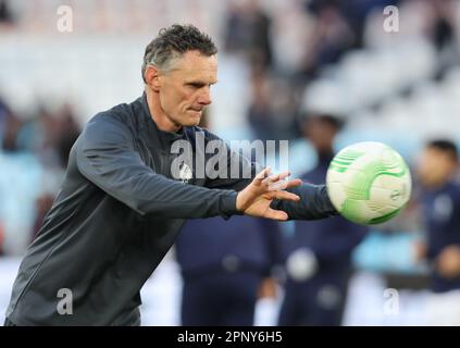 Franky Vandendriessche entraîneur de gardien de but de KAA Gent lors du match de deuxième pied quart-final de la Ligue de conférence de l'UEFA Europa entre West Ham Unite Banque D'Images