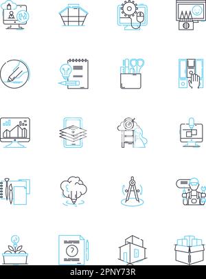 Ensemble d'icônes linéaires du site principal. Innovant, dynamique, attrayant, convivial, moderne, Vecteur de ligne interactif et personnalisable et signes conceptuels. Efficace Illustration de Vecteur