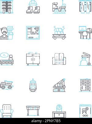 Ensemble d'icônes linéaires du logement. Maison, Maison, Résidence, Hébergement, abri, Abode, vecteur de ligne d'habitat et signes de concept. Logement,domicile,Appartement Illustration de Vecteur