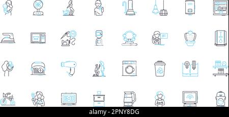 Ensemble d'icônes linéaires pour les résidents du ménage. Habitants, occupants, habitants, locataires, résidents, Propriétaires, Co-habitants vecteur de ligne et signes de concept Illustration de Vecteur