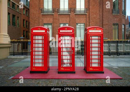 Les cellules rouges du Musée Mauritshuis à la Haye, aux pays-Bas Banque D'Images