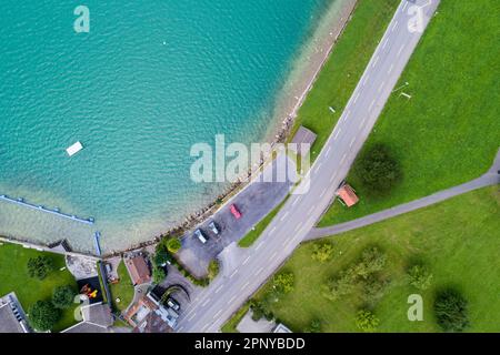 Vue aérienne d'Arth sur le lac Zug, Schwyz, Suisse Banque D'Images