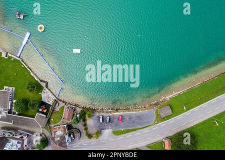 Vue aérienne d'Arth sur le lac Zug, Schwyz, Suisse Banque D'Images