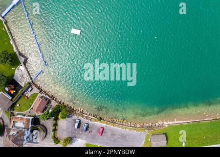 Vue aérienne d'Arth sur le lac Zug, Schwyz, Suisse Banque D'Images