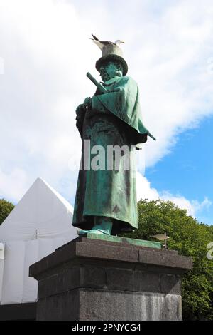 Statue d'Alexandrie Kielland, auteur norvégien, Stavanger, Fjords Ouest, Norvège, Scandinavie, l'Europe. Banque D'Images