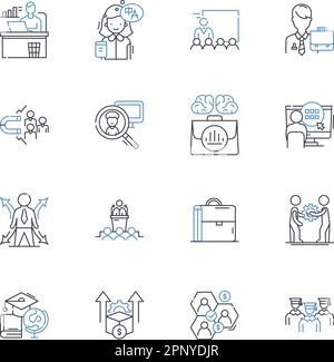 Collection d'icônes de ligne d'accomplissement de tâche. Succès, réalisation, réalisation, achèvement, Triumph, Victoire, vecteur de réalisation et linéaire Illustration de Vecteur