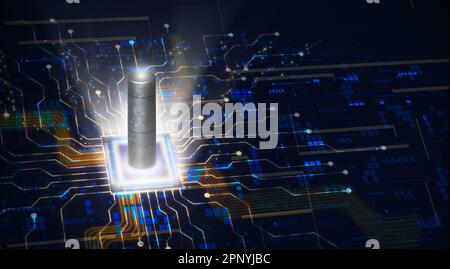 3D illustration, batterie au lithium-métal. La batterie fournit la densité d'énergie la plus élevée possible, potentiellement le double de celle des batteries lithium-ion. FR Banque D'Images