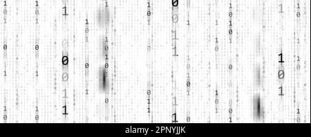 Arrière-plans de code binaire, une séquence de zéro et un numéro noir sur fond blanc. Numéros de la matrice du calculateur. Le concept de codage et de cybe Banque D'Images