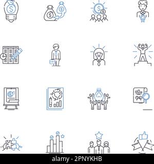 Collection d'icônes de ligne de compétence de tâche. Compétence, expertise, compétence, maîtrise, compétence, Efficacité, vecteur de prowess et illustration linéaire Illustration de Vecteur