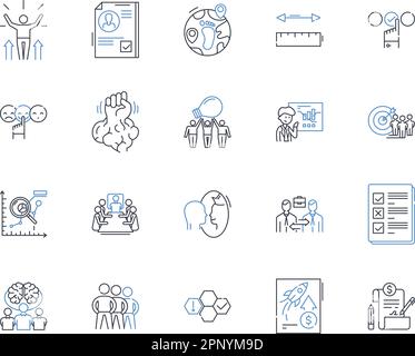 Collection d'icônes de lignes de taux de conversion. Optimisation, métriques, analyses, trafic, ventes, Entonnoir, vecteur de plomb et illustration linéaire. Engagement Illustration de Vecteur