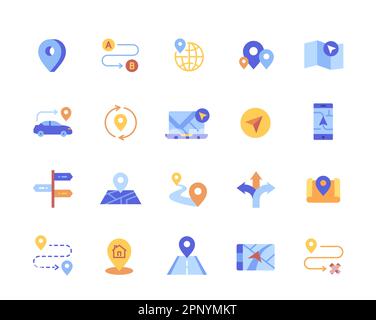 Icônes de navigation colorées Illustration de Vecteur