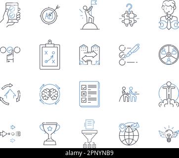 Syndiquer la collection d'icônes de ligne d'emploi. Collaboration, Partenariat, Nerk, Alliance, coopération, Coalition, vecteur de joint venture et linéaire Illustration de Vecteur