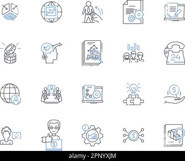 Collection d'icônes de ligne de prévision financière. Budgétisation, prévision, projection, analyse, tendance, Analyse, vecteur de planification et illustration linéaire Illustration de Vecteur