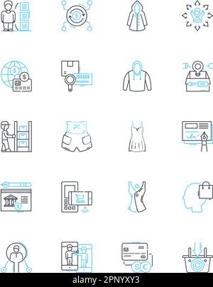 Ensemble d'icônes linéaires de promotion publicitaire. Marketing, marquage, publicité, sensibilisation, promotion, Campagne, vecteur de ligne d'influence et signes de concept Illustration de Vecteur