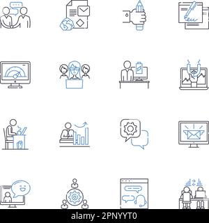Collection d'icônes de ligne de plan. Plan directeur, calendrier, stratégie, calendrier, méthode, Conception, vecteur de mise en page et illustration linéaire. Structure,Contour,concept Illustration de Vecteur