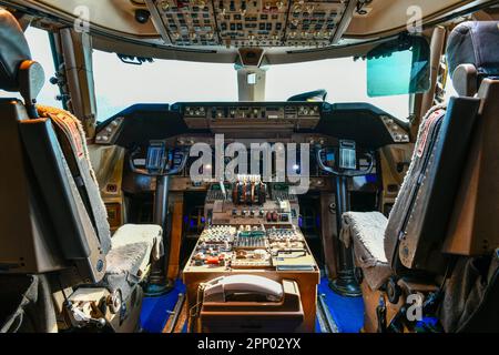 Intérieur du cockpit avion Banque D'Images