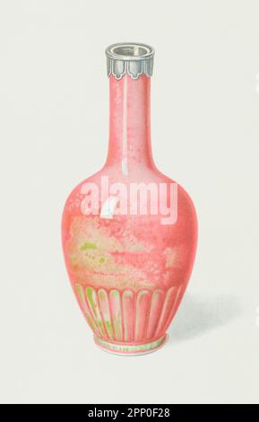 Vase pêche-fleur (Hua P'ing) avec base foliée de forme gracieuse, exposant dans une forme typique le jeu marbré de couleurs caractéristique de la célèbre pêche-fleur fait dans le règne de K'ang-hsi (1662-1722) du livre ' ORIENTAL CÉRAMIQUE ART COLLECTION DE William Thompson Walters ' publié en 1897 Banque D'Images