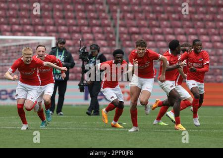 Genève, Suisse, 21st avril 2023. Lors du match de la Ligue de la Jeunesse de l'UEFA au Stade de Genève. Le crédit photo devrait se lire: Jonathan Moscrop / Sportimage Banque D'Images