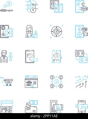 Ensemble d'icônes linéaires de segmentation du marché. Données démographiques, psychographiques, géographiques, comportement, âge, Revenu, vecteur de la ligne de genre et signes conceptuels Illustration de Vecteur