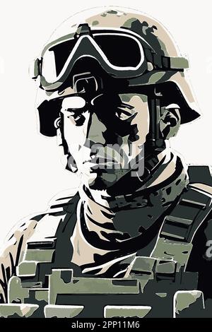 Image vectorielle de soldat des forces spéciales. Illustration de Vecteur