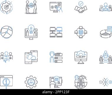 Collection d'icônes de ligne de togetherness. Unité, liaison, harmonie, connexion, compagnie, Fellowship, vecteur d'intégration et illustration linéaire Illustration de Vecteur