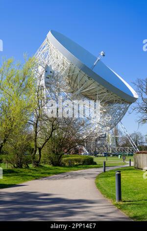 Radiotélescope Jodrell Bank, le télescope Lovell à l'observatoire de Jodrell Bank, banque Jodrell près de Lower Withington Cheshire Angleterre Royaume-Uni GB Europe Banque D'Images