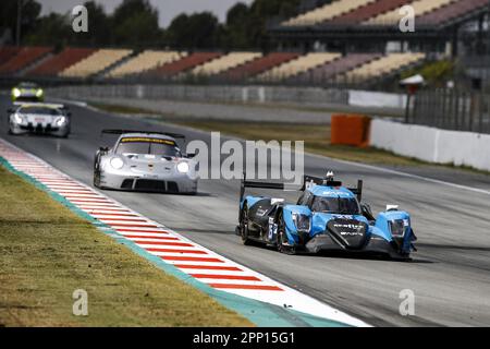 25 SIMPSON Kyffin (usa), ALLEN James (aus), LYNN Alexander (gar), Algarve Pro Racing, Oreca Gibson 07 - Gibson, action pendant les 4 heures de Barcelone 2023, 1st tour de la série européenne le Mans 2023 sur le circuit de Barcelone-Catalunya de 21 avril à 23, 2023 à Montmelo, Espagne - photo: Xavi Bonilla/DPPI/LiveMedia Banque D'Images