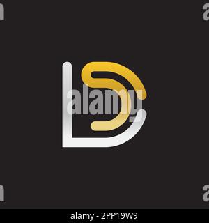 Lettres de l'alphabet monogramme logo DS, SD, S et D, élégant et professionnel lettre icône design sur fond noir. Illustration de Vecteur