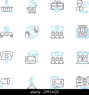 Ensemble d'icônes linéaires de production multimédia. Animation, montage, prise de vue, enregistrement, graphiques, Son, vecteur de ligne multimédia et signes conceptuels. Conception Illustration de Vecteur