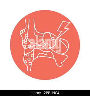 Icône de la ligne de couleur du cholestéatome.Maladies humaines.Pictogramme pour page Web, application mobile, Promo. Illustration de Vecteur