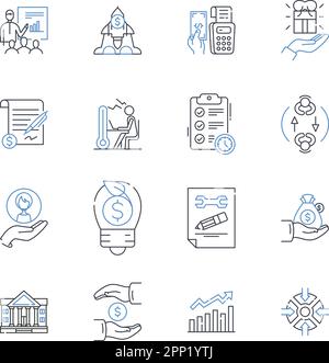 Collection d'icônes de ligne de prévision de revenus. Prévisions, revenus, projections, analyse, estimation, Prédiction, vecteur analytique et linéaire Illustration de Vecteur