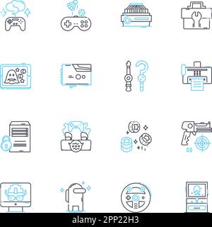 Ensemble d'icônes linéaires des genres de films. Action, aventure, comédie, crime, drame, Fantaisie, vecteur de ligne historique et signes de concept. Horreur, mystère, romance Illustration de Vecteur