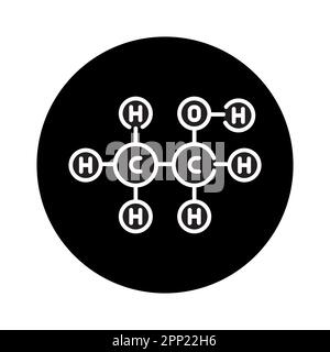 Icône de la ligne de couleur de la formule d'éthanol.Pictogramme pour page Web, application mobile, Promo. Illustration de Vecteur