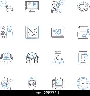 Collection d'icônes de ligne d'évaluation et d'évaluation des performances. Indicateurs, critères, révision, évaluation, notation, Valeurs nominales, vecteur de rétroaction et linéaire Illustration de Vecteur