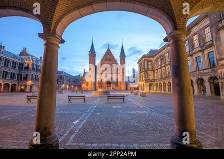 La Haye, pays-Bas à la Ridderzaal le matin. Banque D'Images