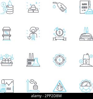 Ensemble d'icônes linéaires de sociologie. Culture, institutions, diversité, égalité, normes, Identité, vecteur de ligne de socialisation et signes de concept. Stratification Illustration de Vecteur