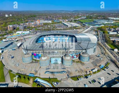 Manchester City, Etihad Stadium. Image aérienne. 25th avril 2023 Banque D'Images