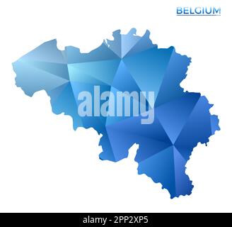 Carte vectorielle polygonale de la Belgique. Pays géométrique dynamique dans un style poly bas. Illustration élégante pour vos infographies. Illustration de Vecteur