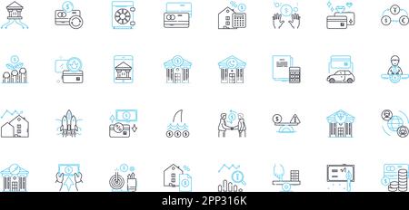 Ensemble d'icônes linéaires e-commerce. Achats, en ligne, Vente au détail, marché, ventes, Produits, vecteur de gamme grand public et panneaux de concept. Livraison,stock Illustration de Vecteur