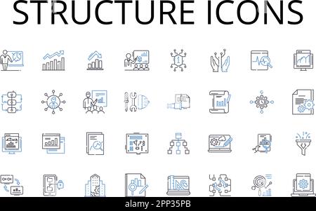 Collection d'icônes de ligne d'icônes de structure. Éléments de conception, outils de navigation, palettes de couleurs, supports marketing, interface utilisateur, Design graphique, marque Illustration de Vecteur