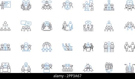 Collection d'icônes de ligne de rendez-vous. Calendrier, heure, Réunion, Arrangement, réservation, Conférence, vecteur d'entrevue et illustration linéaire Illustration de Vecteur