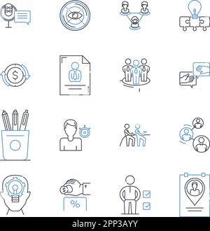 Collection d'icônes de ligne de prévision des ventes. Projection, analyse, estimation, anticipation, stratégie, Méthodologie, vecteur de prédiction et linéaire Illustration de Vecteur