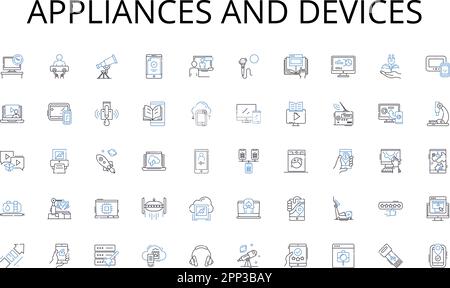 Collection d'icônes de ligne appareils et périphériques. Contrat, Compact, Deal, PACT, Traité, Règlement, vecteur Accord et illustration linéaire. Pacte Illustration de Vecteur
