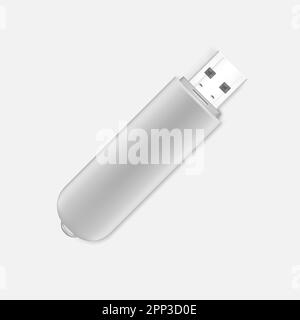 Clé USB, maquette de vecteur réaliste Illustration de Vecteur