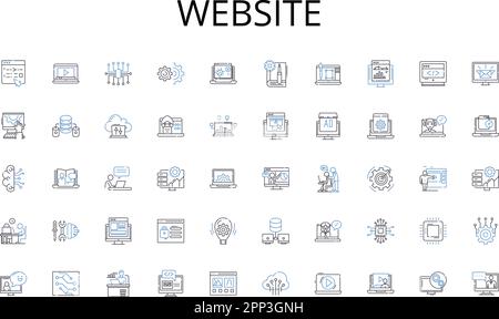 Collection d'icônes de ligne de site Web. Investissement, actions, Forex, marchandises, opérations, Courtage, vecteur de futures et illustration linéaire. Fonds propres,Portefeuille Illustration de Vecteur