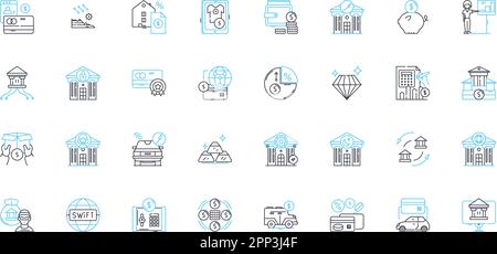 Jeu d'icônes linéaires de paiement virtuel. Numérique, en ligne, électronique, sécurisé, sans contact, Porte-monnaie électronique, vecteur de ligne PayPal et signes conceptuels. Crypto-monnaie Illustration de Vecteur